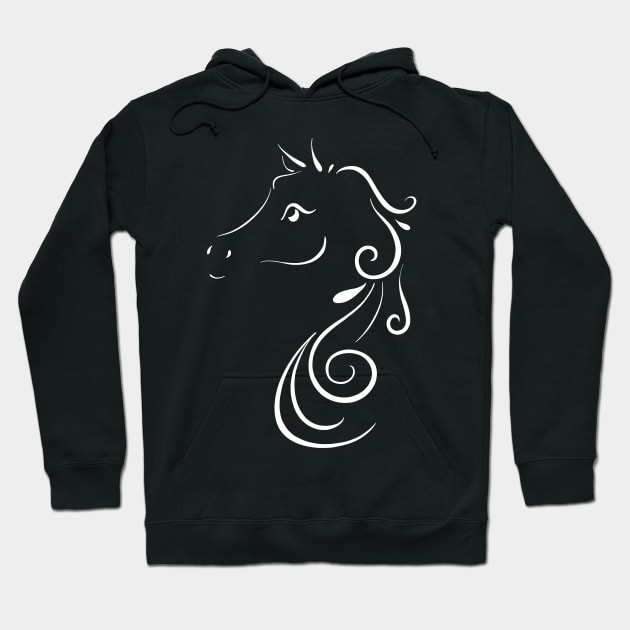 Sweet White Horse Art Hoodie by Lady Lilac